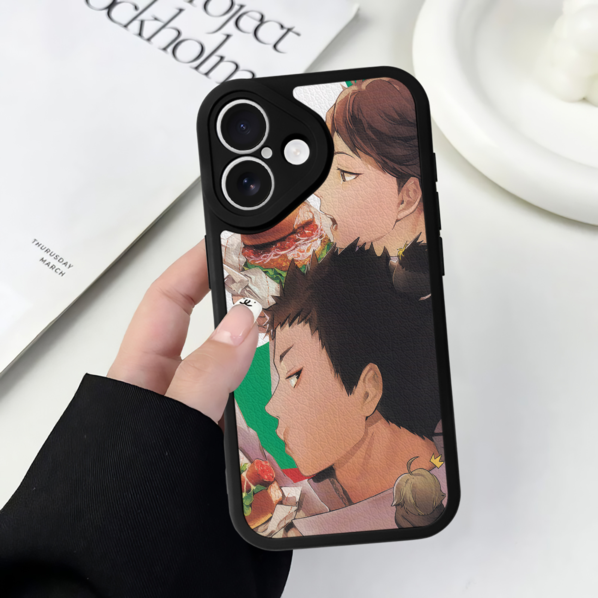 （画像用） ハイキュー!! Haikyu!! 【iPhone 16シリーズ対応】シリコンスマホケース（レザー調） 材質：シリコン